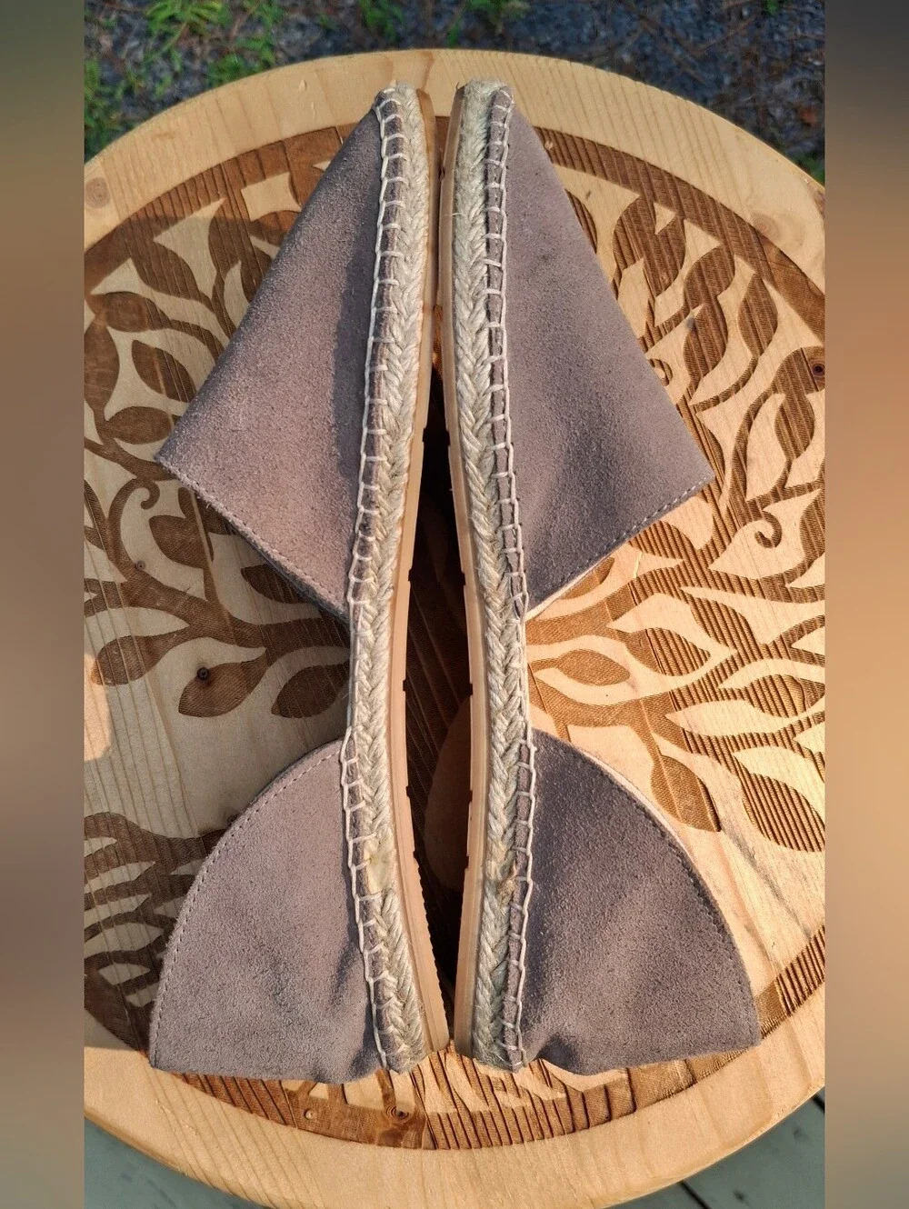 Macarena Brown Suede D'Orsay Slip-On Espadrille Flats Sandals Size 38/7.5